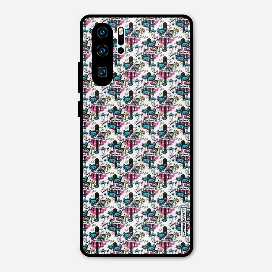 Blue Pink Pattern Metal Back Case for Huawei P30 Pro