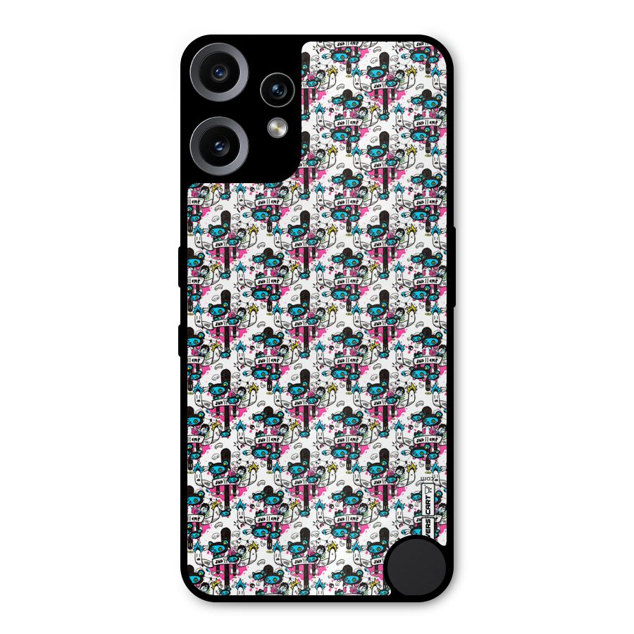 Blue Pink Pattern Metal Back Case for Nothing CMF Phone 2 Pro