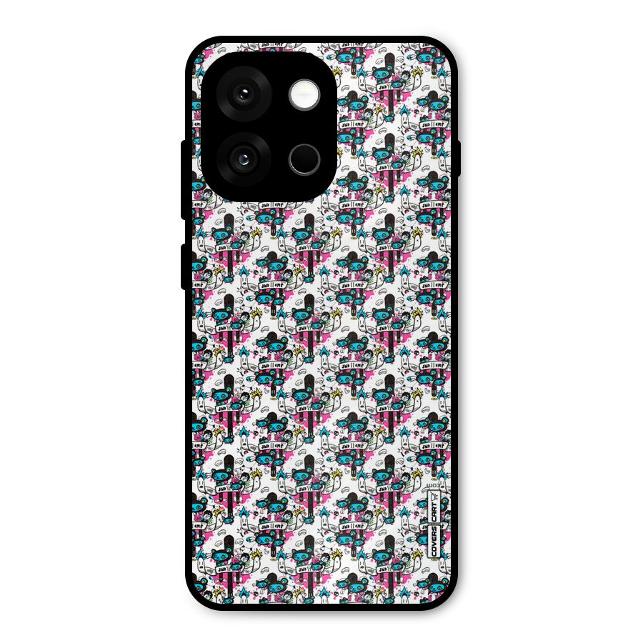 Blue Pink Pattern Metal Back Case for OnePlus 13s