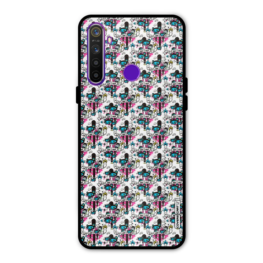 Blue Pink Pattern Metal Back Case for Realme 5