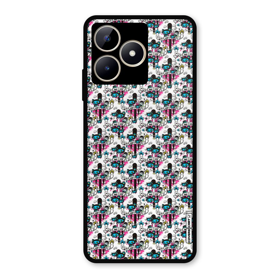 Blue Pink Pattern Metal Back Case for Realme C53