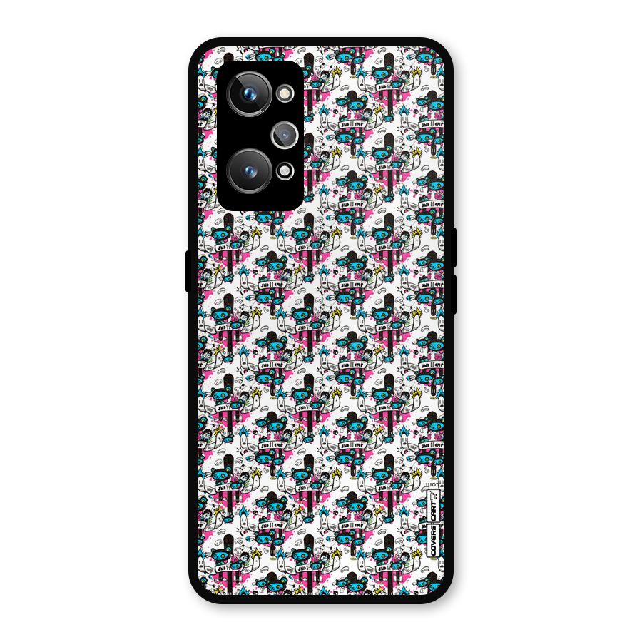 Blue Pink Pattern Metal Back Case for Realme GT 2