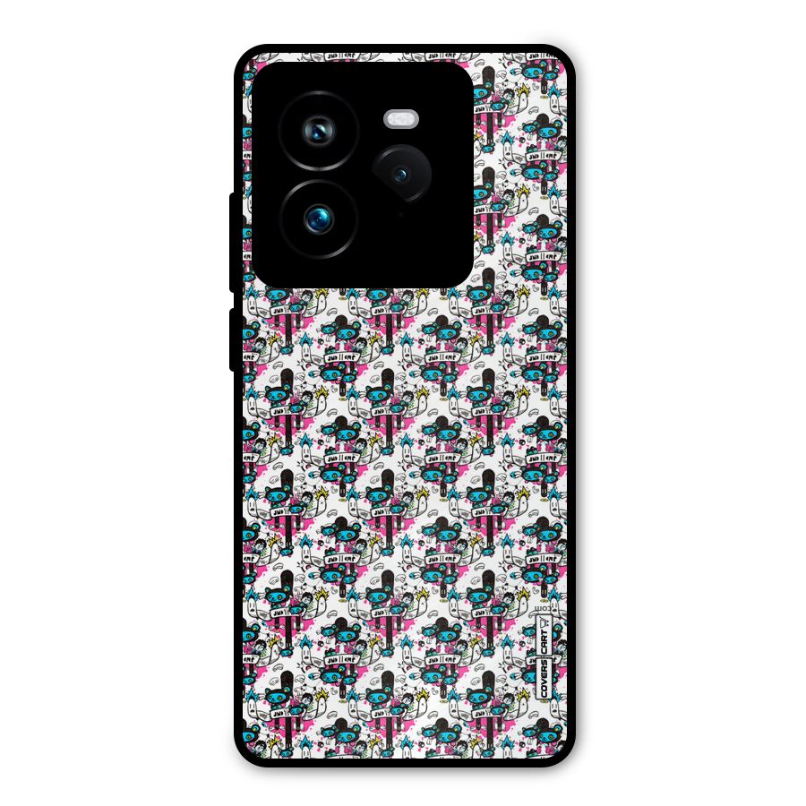 Blue Pink Pattern Metal Back Case for Realme GT 7 Pro