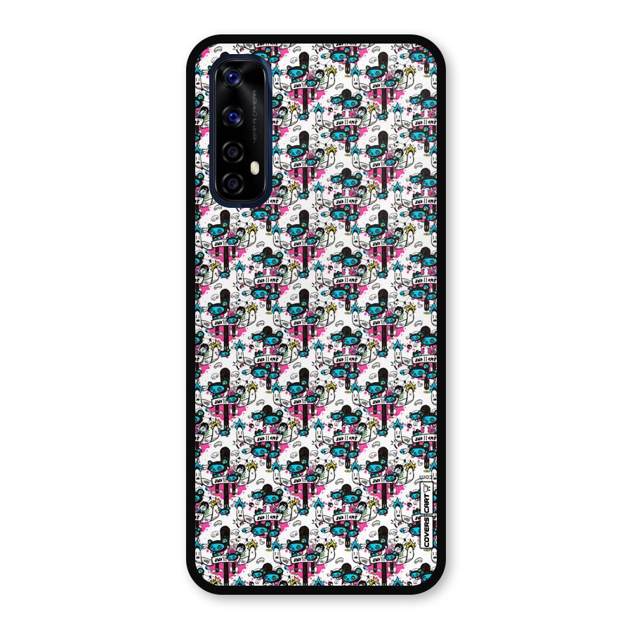 Blue Pink Pattern Metal Back Case for Realme Narzo 20 Pro