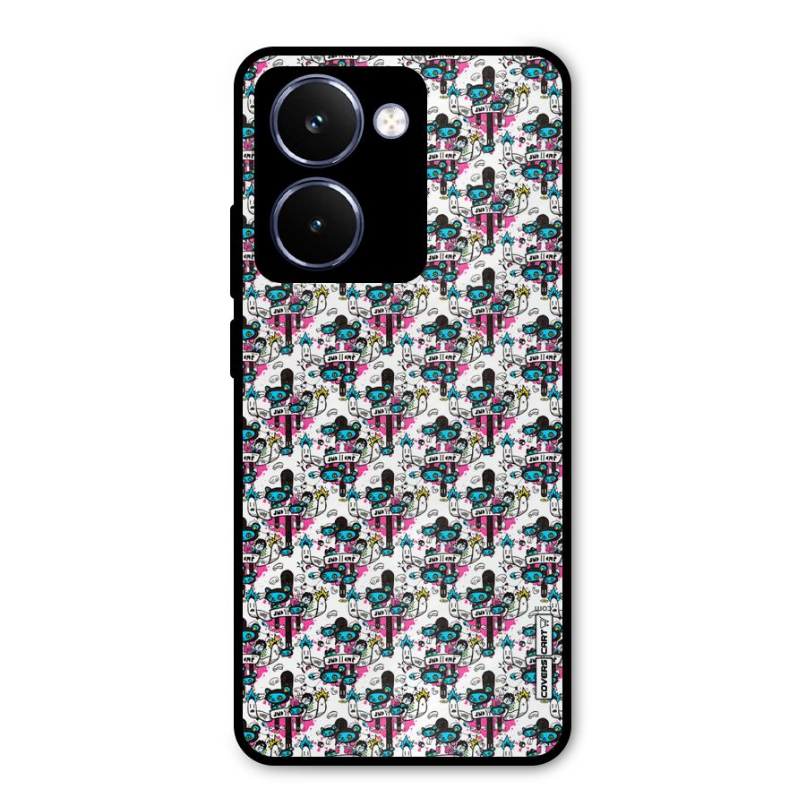 Blue Pink Pattern Metal Back Case for Realme P3 Ultra