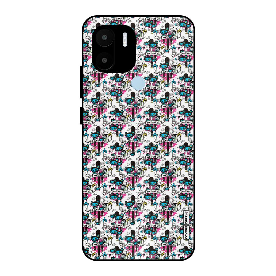 Blue Pink Pattern Metal Back Case for Redmi A2+