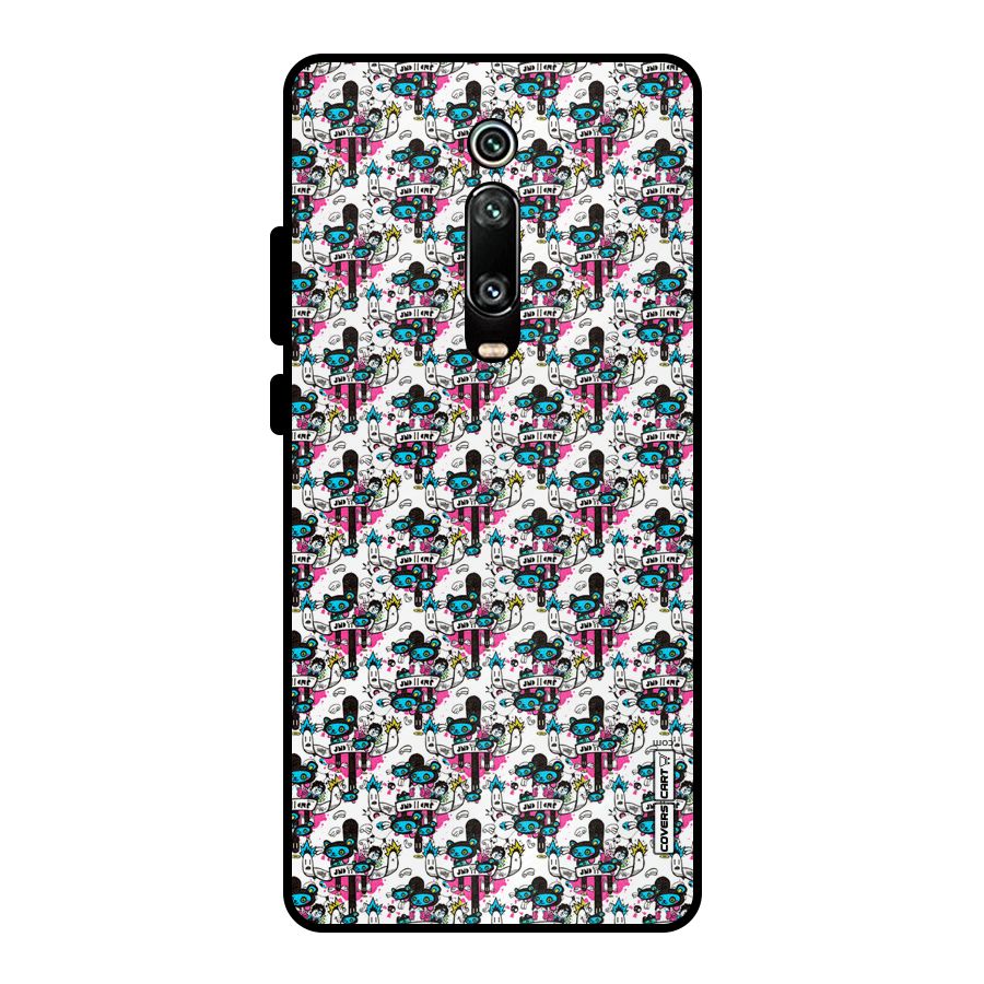 Blue Pink Pattern Metal Back Case for Redmi K20 Pro