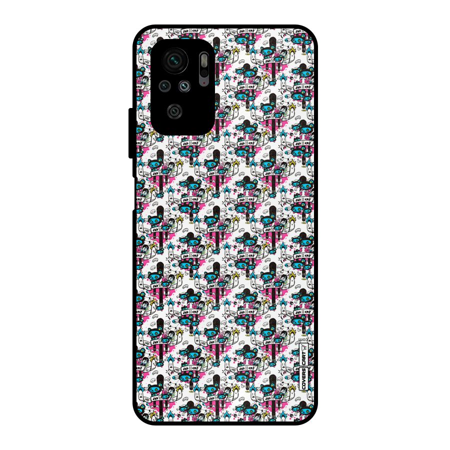 Blue Pink Pattern Metal Back Case for Redmi Note 10S