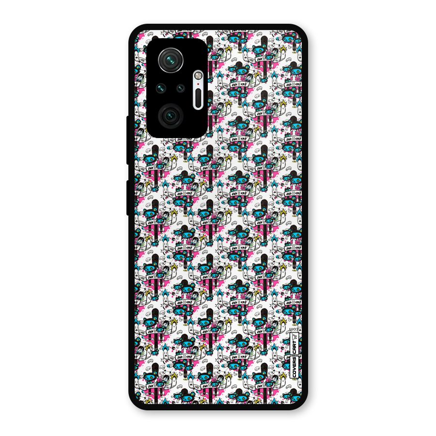 Blue Pink Pattern Metal Back Case for Redmi Note 10 Pro