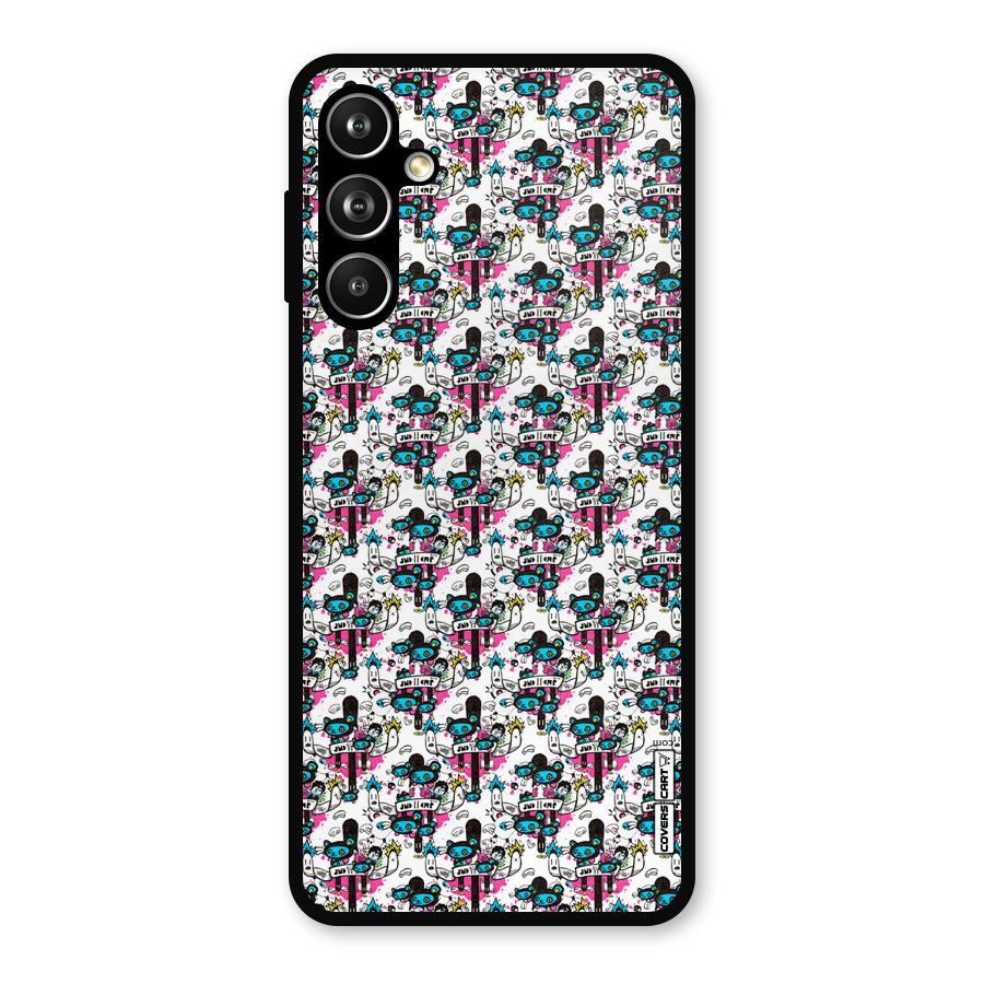 Blue Pink Pattern Metal Back Case for Samsung Galaxy M54