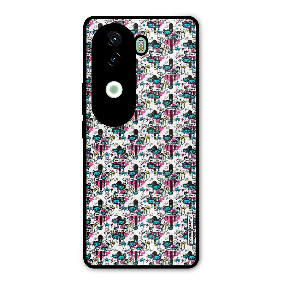 Blue Pink Pattern Metal Back Case for iQOO Z9s