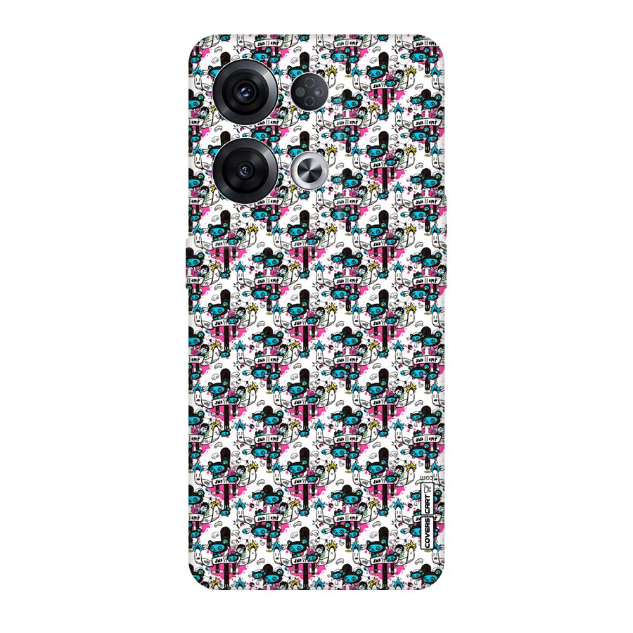 Blue Pink Pattern Original Polycarbonate Back Case for Oppo Reno8 Pro 5G