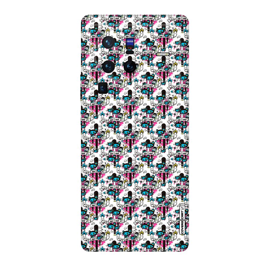 Blue Pink Pattern Original Polycarbonate Back Case for Vivo X80
