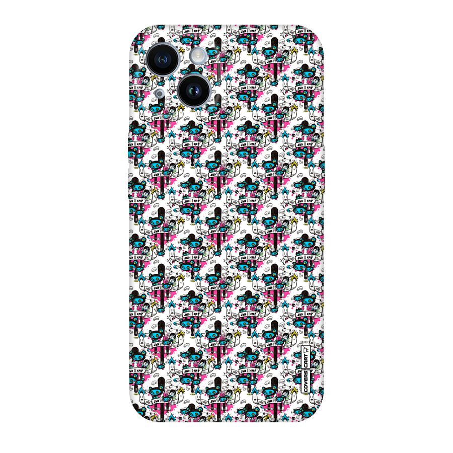 Blue Pink Pattern Original Polycarbonate Back Case for iPhone 14