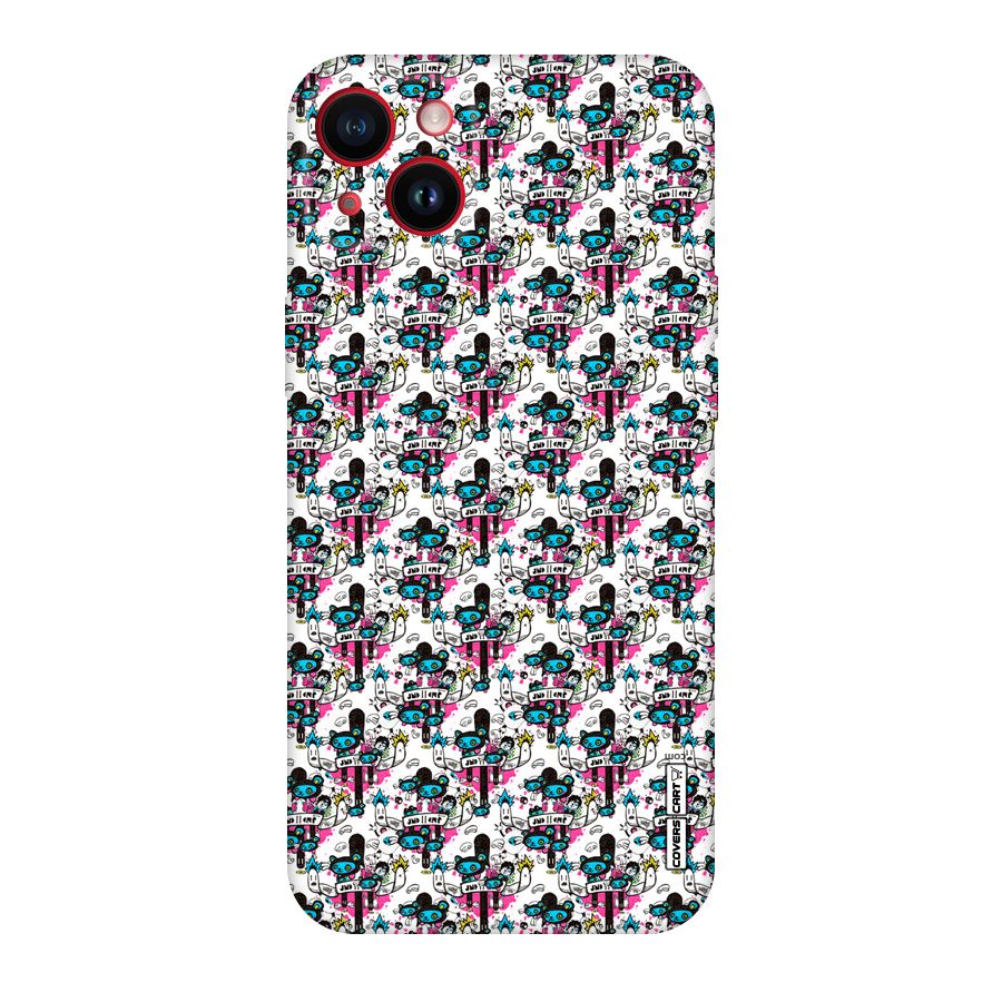 Blue Pink Pattern Original Polycarbonate Back Case for iPhone 14 Plus