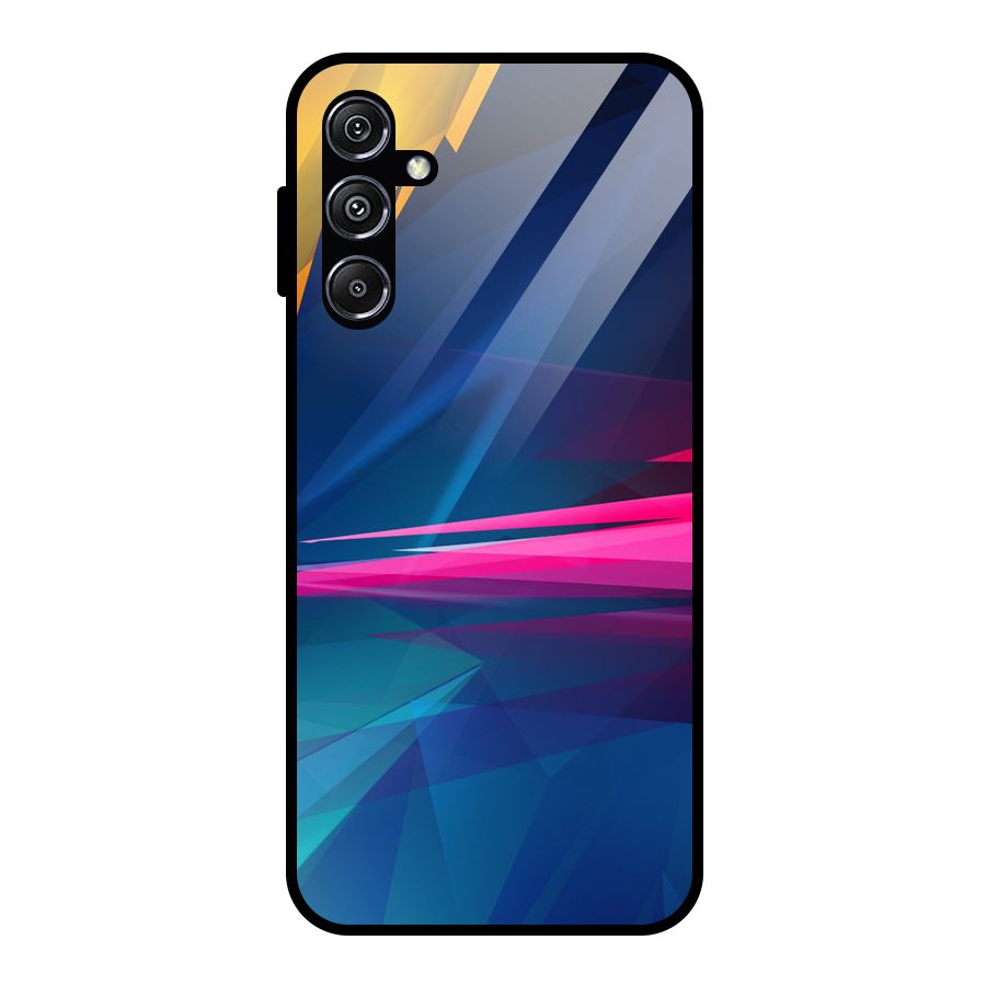Blue Red Abstract Glass Back Case for Galaxy M34 5G