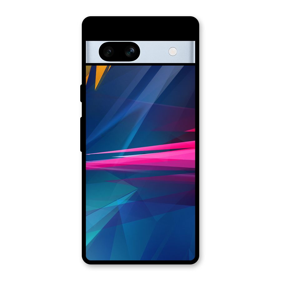 Blue Red Abstract Glass Back Case for Google Pixel 7a