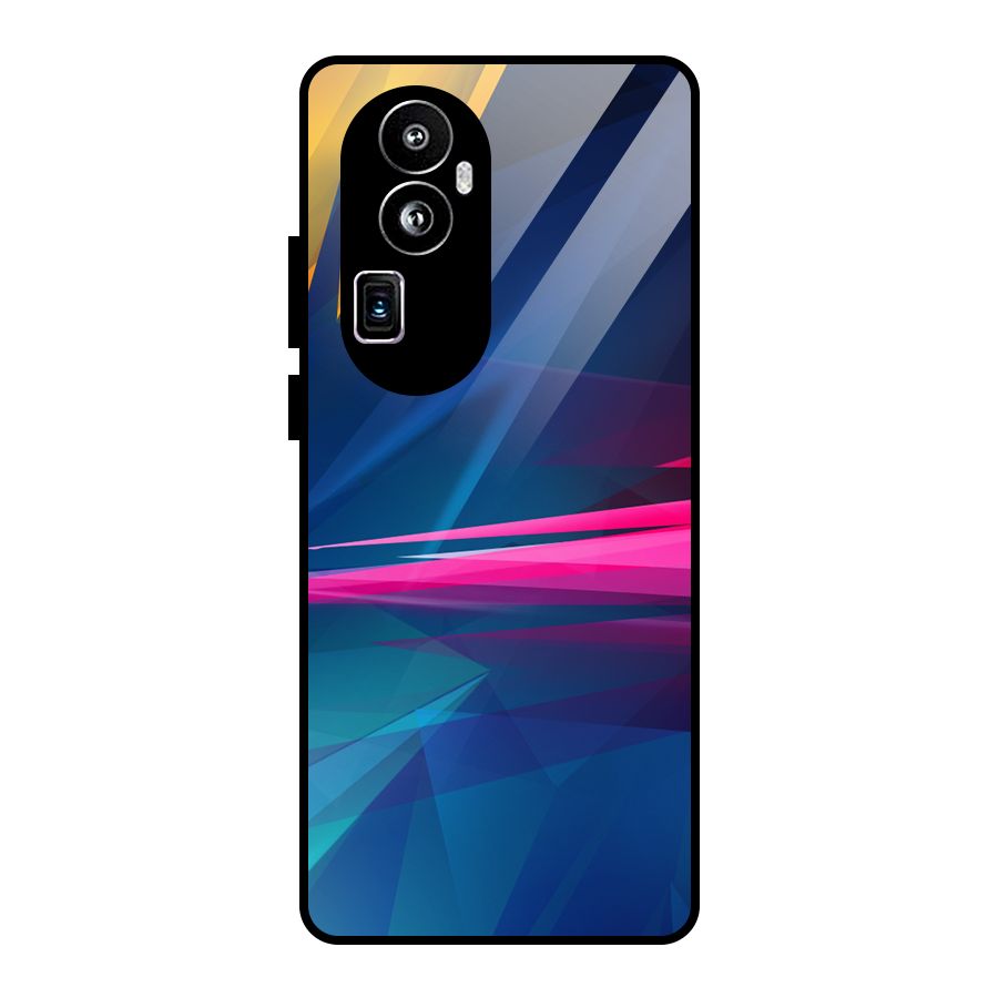 Blue Red Abstract Glass Back Case for Oppo Reno10 Pro Plus