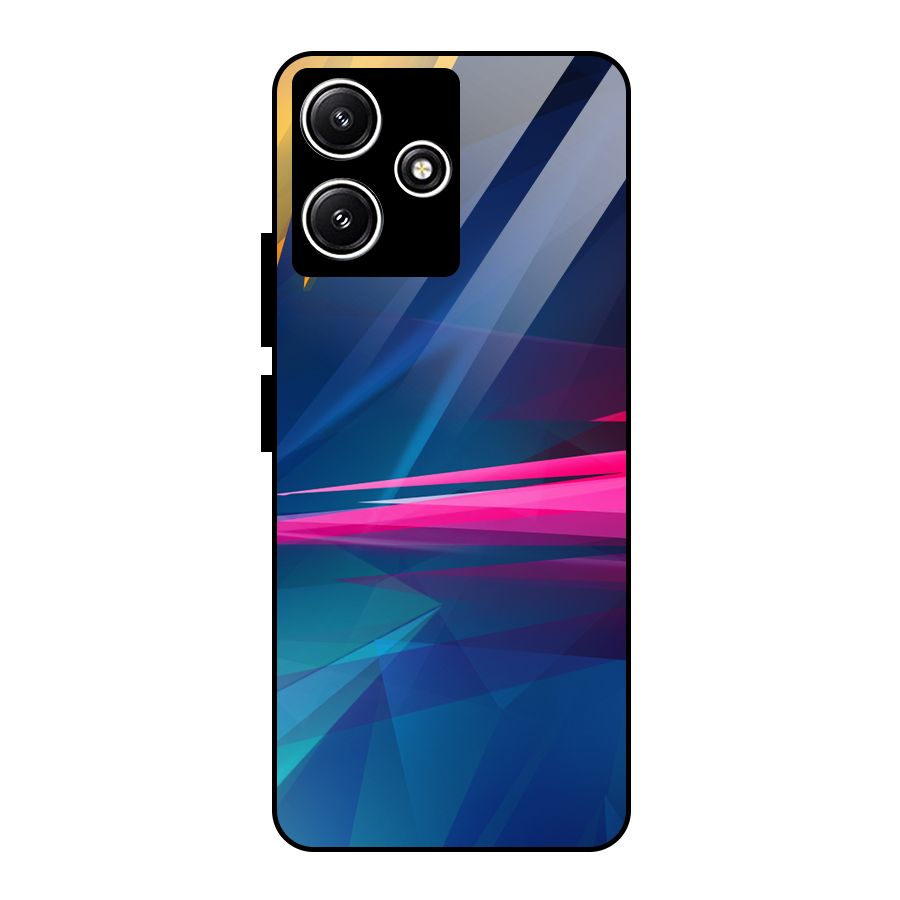 Blue Red Abstract Glass Back Case for Poco M6 Pro