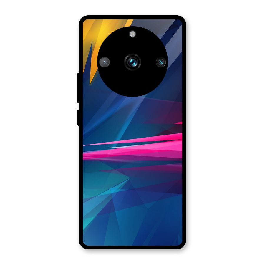 Blue Red Abstract Glass Back Case for Realme 11 Pro