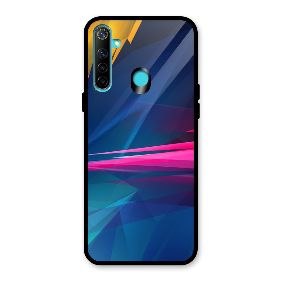 Blue Red Abstract Glass Back Case for Realme 5i