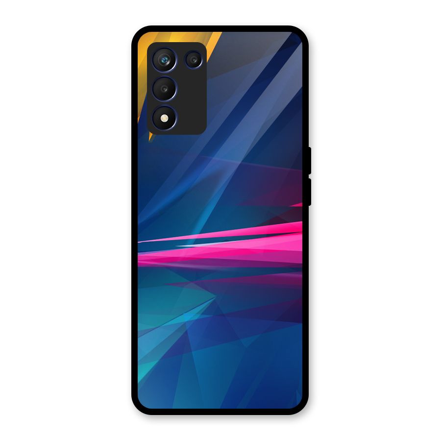 Blue Red Abstract Glass Back Case for Realme 9 5G Speed