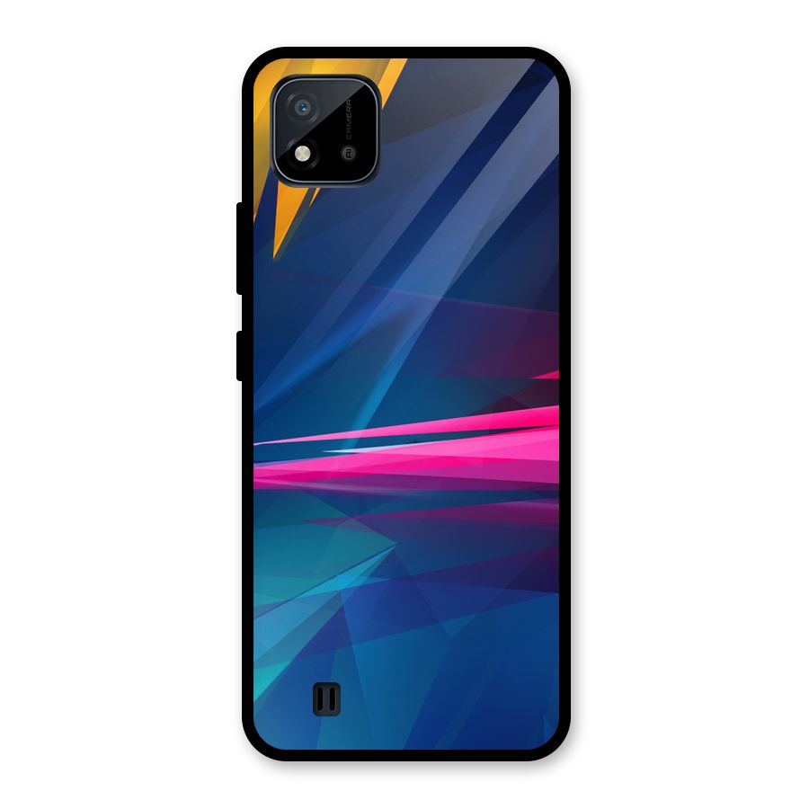 Blue Red Abstract Glass Back Case for Realme C11 2021