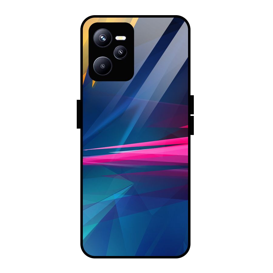 Blue Red Abstract Glass Back Case for Realme C35