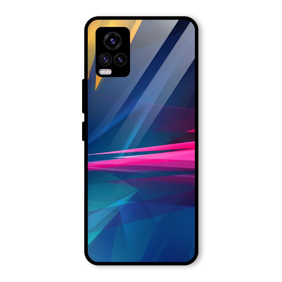 Blue Red Abstract Glass Back Case for Vivo V20 2021