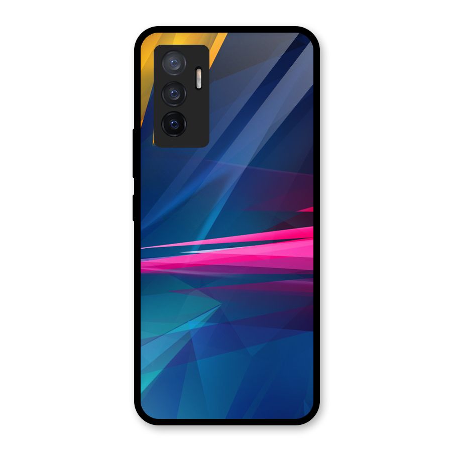 Blue Red Abstract Glass Back Case for Vivo V23e