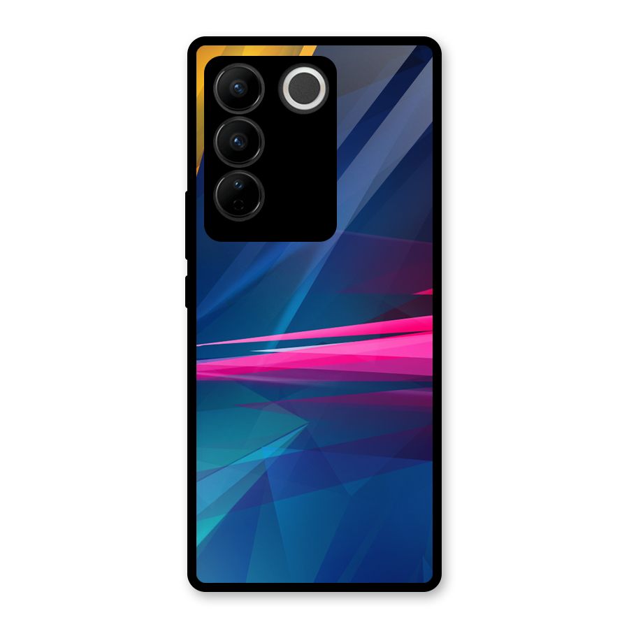 Blue Red Abstract Glass Back Case for Vivo V27