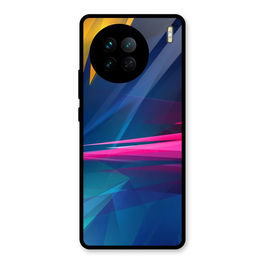 Blue Red Abstract Glass Back Case for Vivo X90