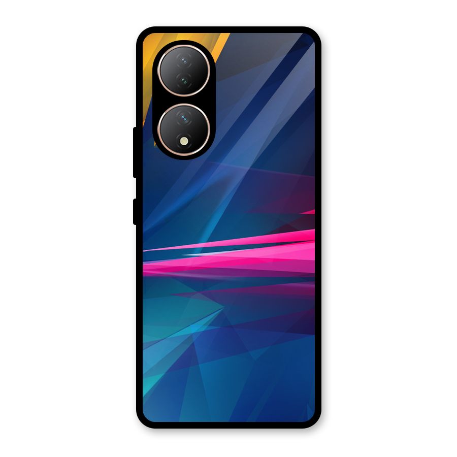 Blue Red Abstract Glass Back Case for Vivo Y100A