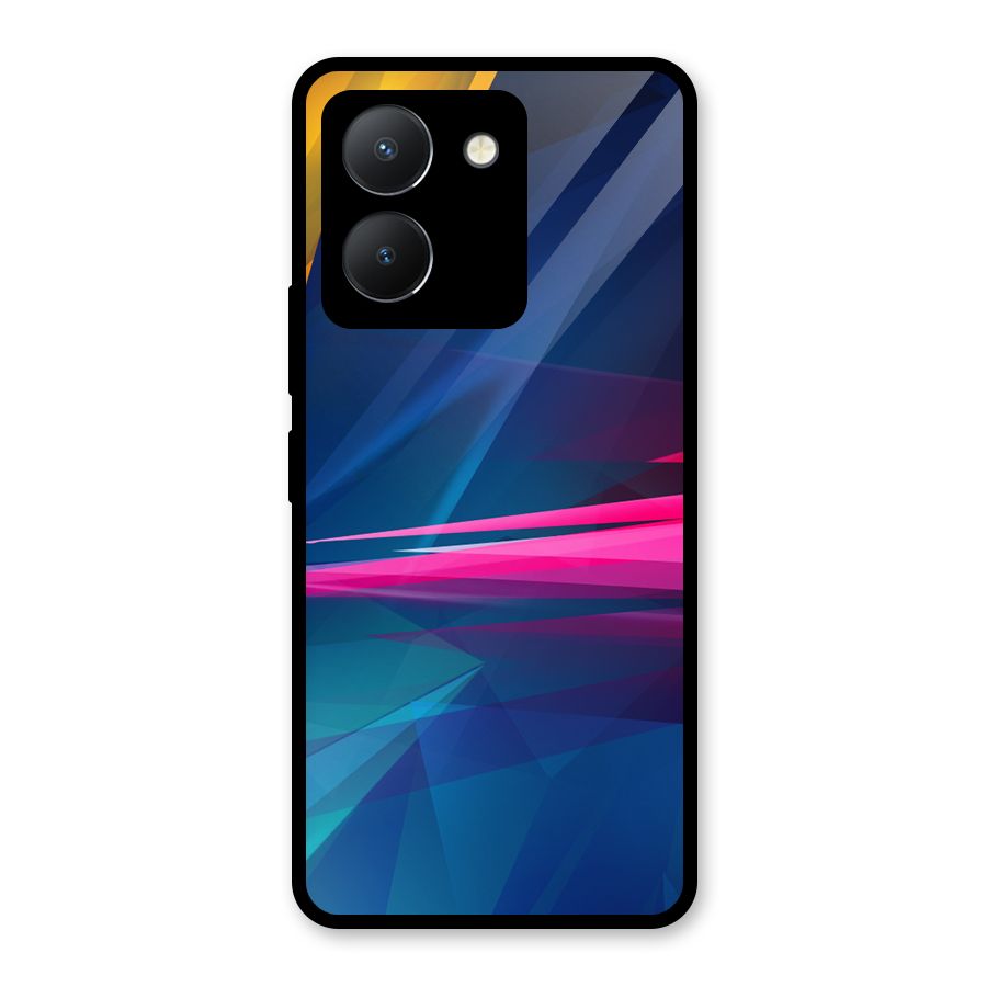 Blue Red Abstract Glass Back Case for Vivo Y36