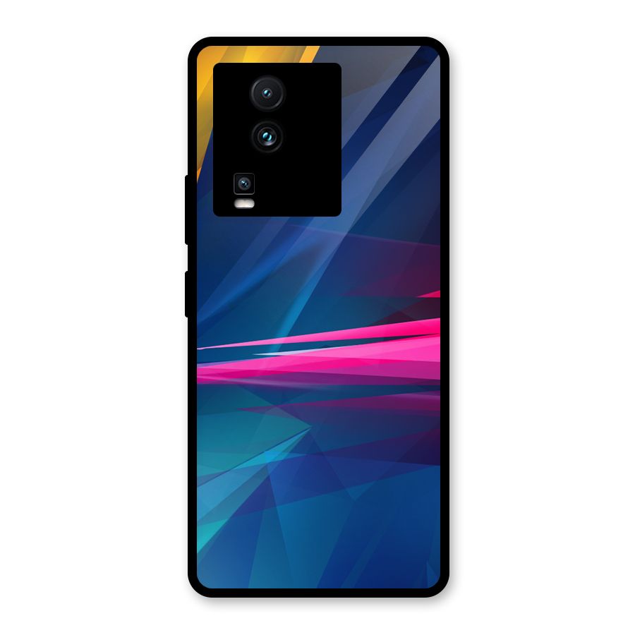 Blue Red Abstract Glass Back Case for Vivo iQOO Neo 7 Pro