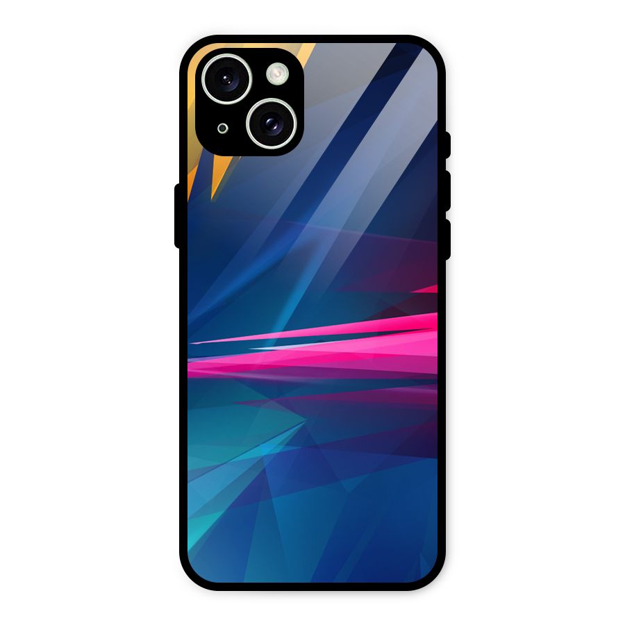 Blue Red Abstract Glass Back Case for iPhone 15 Plus