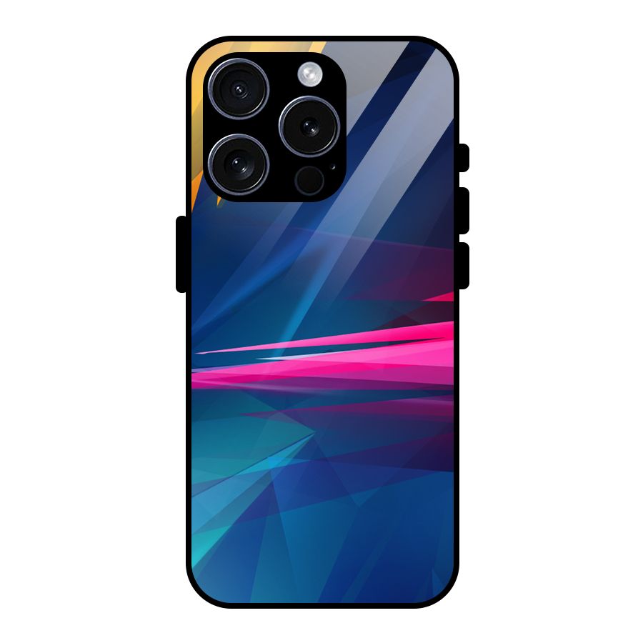 Blue Red Abstract Glass Back Case for iPhone 15 Pro