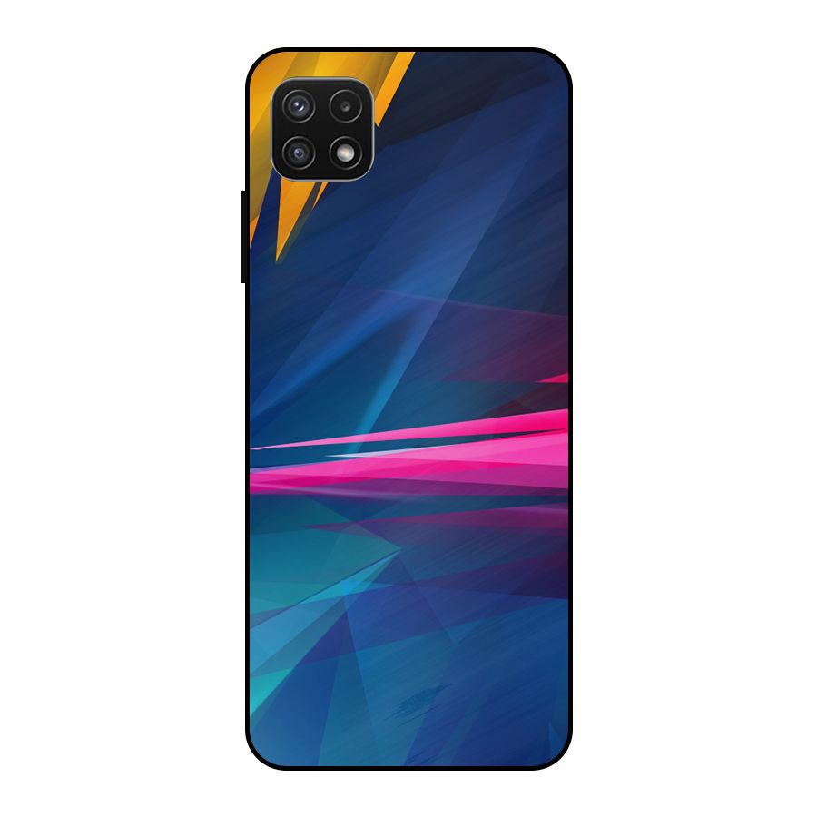 Blue Red Abstract Metal Back Case for Galaxy A22 5G
