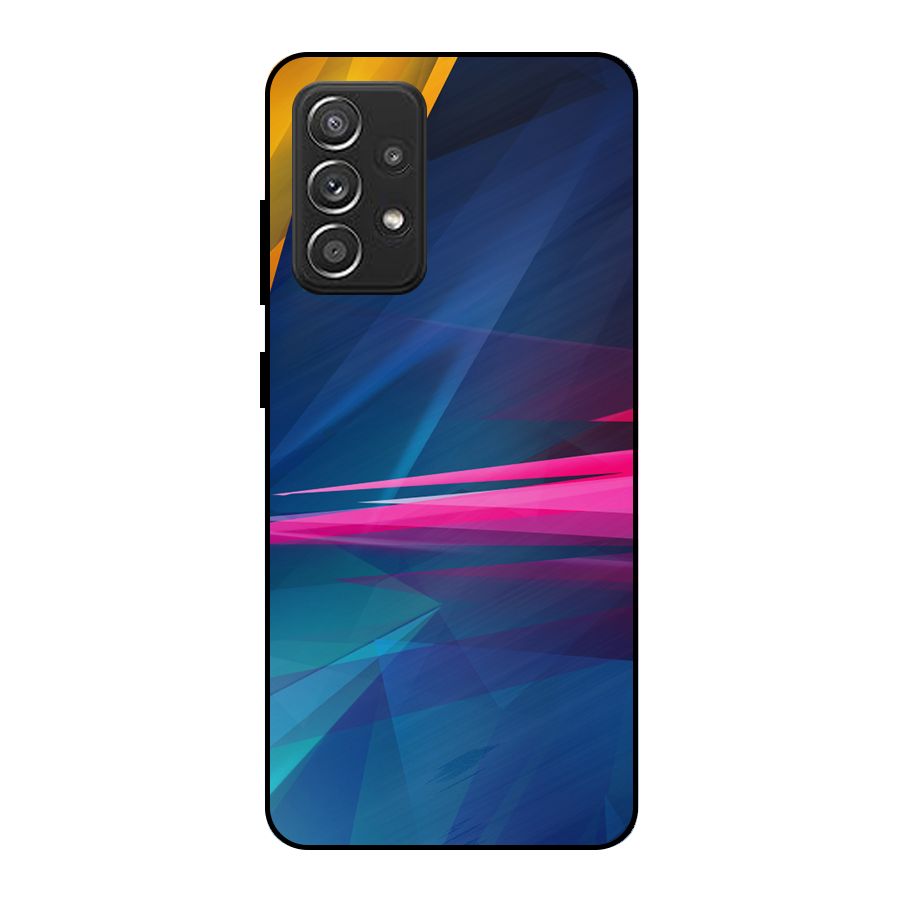 Blue Red Abstract Metal Back Case for Galaxy A52