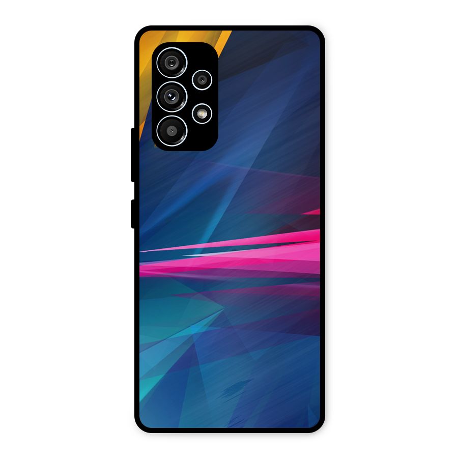 Blue Red Abstract Metal Back Case for Galaxy A53 5G