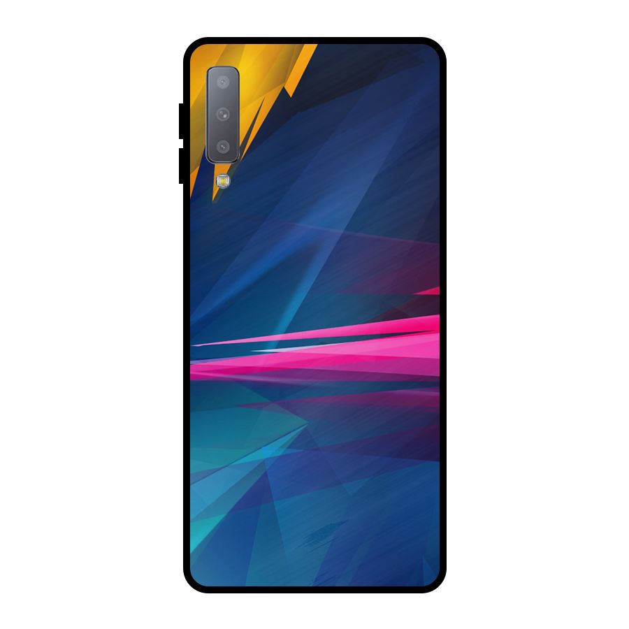 Blue Red Abstract Metal Back Case for Galaxy A7 (2018)