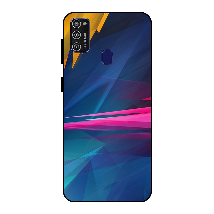 Blue Red Abstract Metal Back Case for Galaxy M21