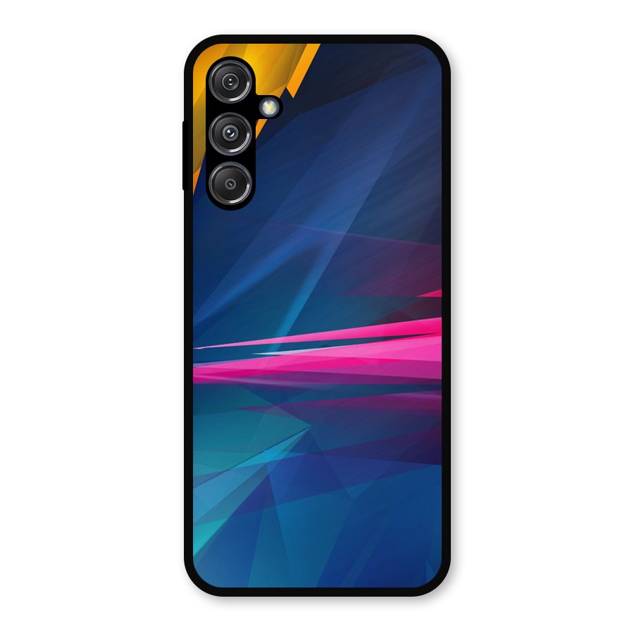 Blue Red Abstract Metal Back Case for Galaxy M34 5G