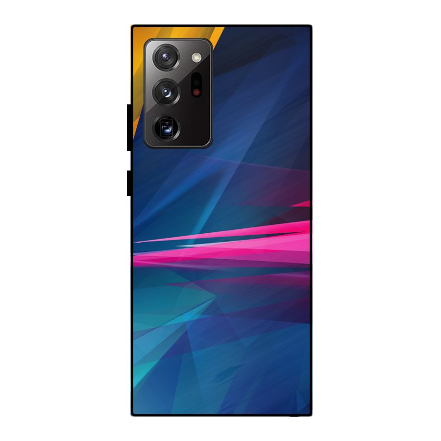 Blue Red Abstract Metal Back Case for Galaxy Note 20 Ultra