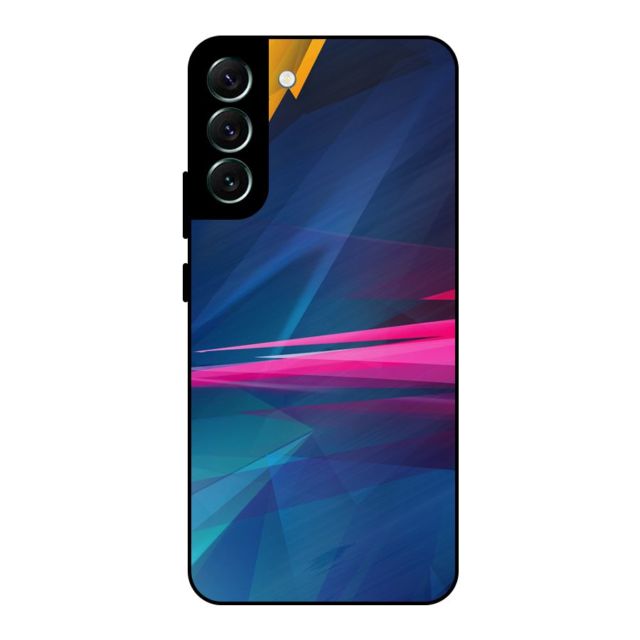 Blue Red Abstract Metal Back Case for Galaxy S22 Plus 5G