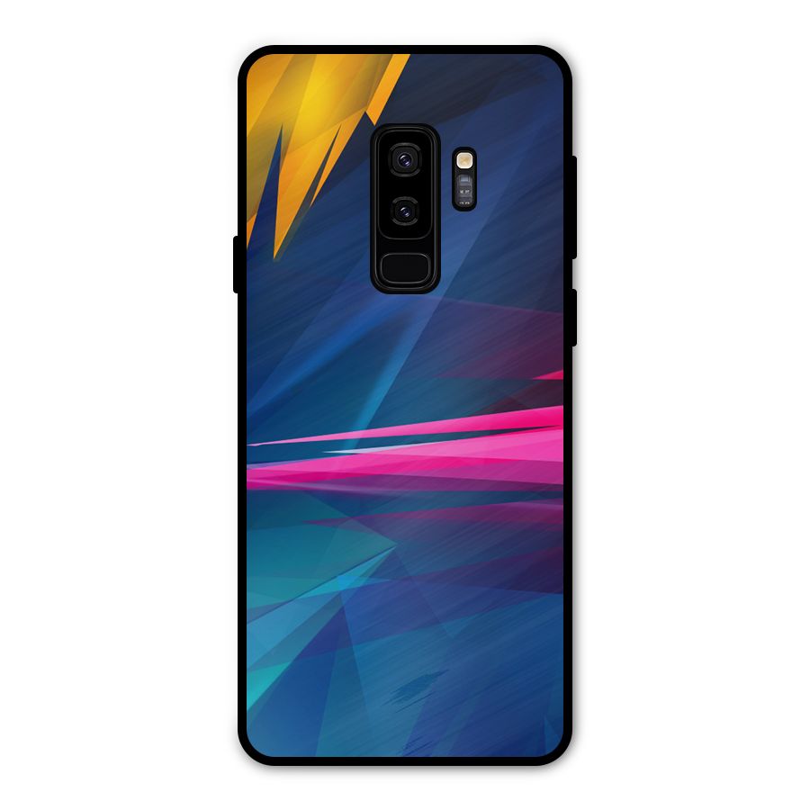 Blue Red Abstract Metal Back Case for Galaxy S9 Plus