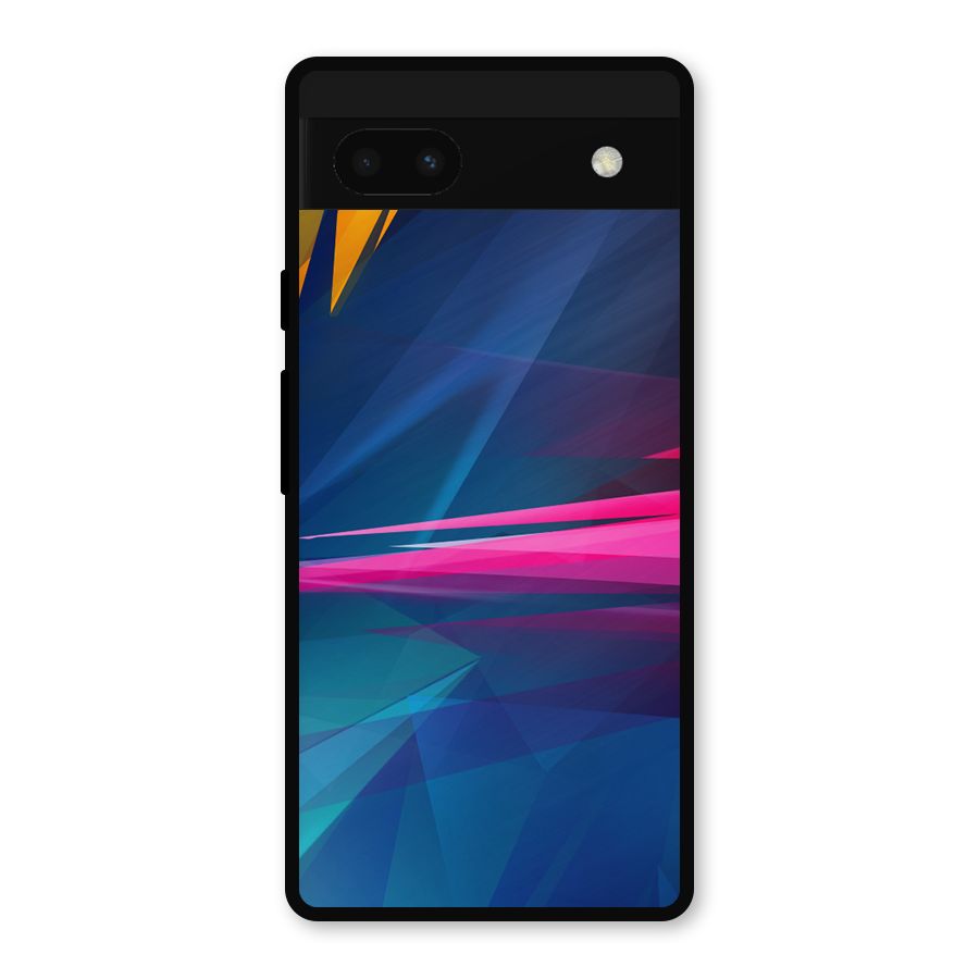 Blue Red Abstract Metal Back Case for Google Pixel 6a