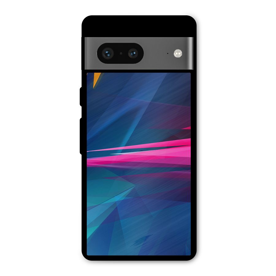 Blue Red Abstract Metal Back Case for Google Pixel 7