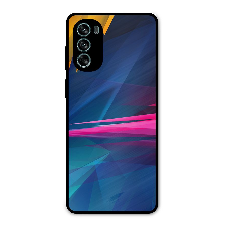 Blue Red Abstract Metal Back Case for Moto G62