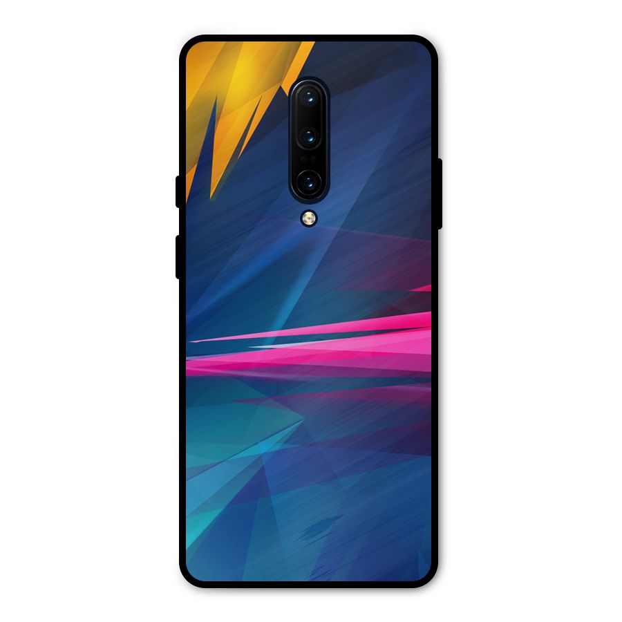 Blue Red Abstract Metal Back Case for OnePlus 7 Pro
